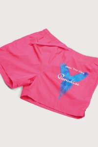 Swimming Shorts in Pink Color with Your Own Paradise Print