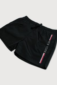 Swimming Shorts in Black Color with New York Stripe Print