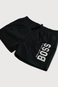 Swimming Shorts in Black Color with Chillin Like A Boss Print