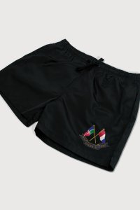 Swimming Shorts in Black Color with Nautical Flags Print