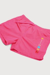 Swimming Shorts in Pink Color with Retro Gaming Print