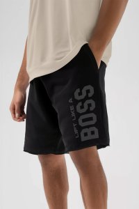 Shorts in Black color with Lift Like A Big Boss stamp