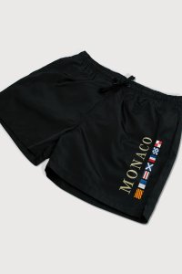 Swimming Shorts in Black Color with Monte Carlo Print