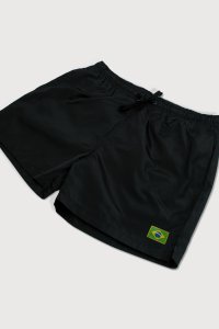 Swimming Shorts in Black Color with Brazil Flag Print