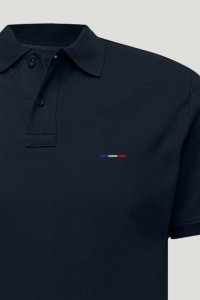 Polo Shirt Slim Fit in Blue Color with French Stripe stamp