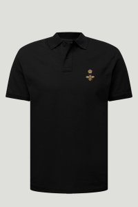 Polo Shirt Slim Fit in Black Color with Bee King stamp
