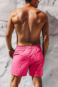 Swimming Shorts in Pink Color with Your Own Paradise Print