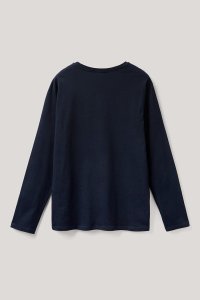 Long Sleeve T-shirt in Blue Color with Self Made Man Print