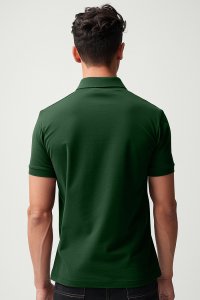 Polo Shirt Slim Fit in Green Color with Cherry stamp