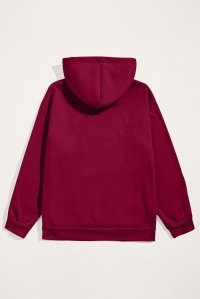Hoodie in Bordeaux Color with Teddys Opinion Print