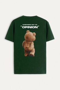 T-Shirt in Green color with Teddys Opinion Print