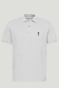 Polo Shirt Slim Fit in White Color with Ace Reversed stamp