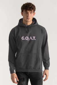 Hoodie in Iron Grey Color with Goat   Print