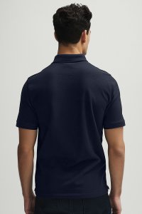 Polo Shirt Slim Fit in Blue Color with Bee King stamp