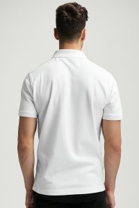 Polo Shirt Slim Fit in White Color with White Ace stamp