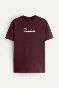 T-Shirt in Bordeaux color with Your Own Paradise Print