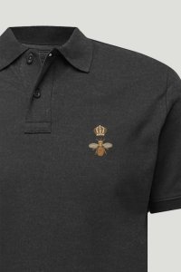 Polo Shirt Slim Fit in Iron Grey Color with Bee King stamp