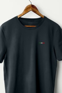 T-Shirt in Iron Grey color with Italian Stripe Print
