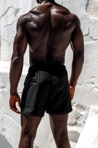 Swimming Shorts in Black Color with Saint Tropez Riviera Print