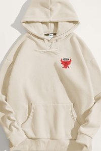 Hoodie in Ecru Color with Bulls Eye Print