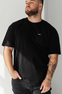 T-Shirt in Black color with Italian Stripe Print