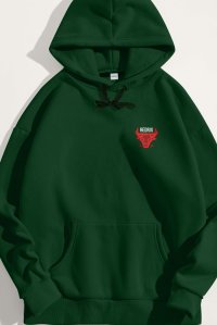 Hoodie in Green Color with Bulls Eye Print