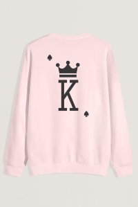 Sweatshirt in Pink Color with King Print