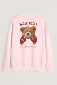 Sweatshirt in Pink Color with Boxer Teddy Print