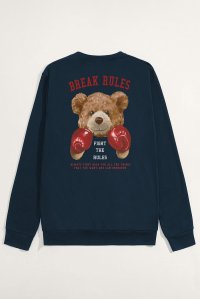 Sweatshirt in Blue Color with Boxer Teddy Print