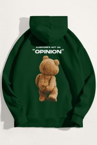 Hoodie in Green Color with Everyones Got An Opinion Print