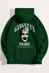 Hoodie in Green Color with Gangstas Paradise Print