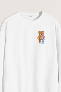 Sweatshirt in White Color with Lovely Teddy Print