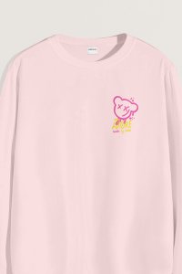Sweatshirt in Pink Color with Love Positive Print