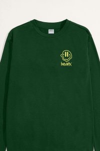 Sweatshirt in Green Color with Rebel Smiley Print