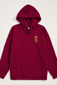 Hoodie in Bordeaux Color with Everyones Got An Opinion Print
