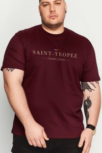 T-Shirt in Bordeaux color with Saint Tropez Riviera Print