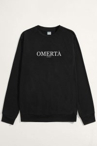 Sweatshirt in Black Color with Omerta Print