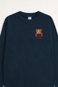 Sweatshirt in Blue Color with Boxer Teddy Print