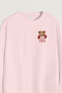 Sweatshirt in Pink Color with Boxer Teddy Print