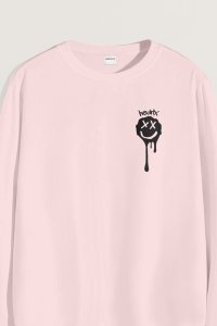 Sweatshirt in Pink Color with Slime Smiley Print
