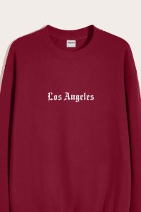 Sweatshirt in Bordeaux Color with LA Rules Print