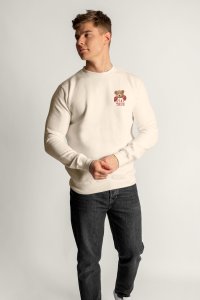 Sweatshirt in Ecru Color with Boxer Teddy Print