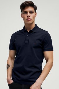 Polo Shirt Slim Fit in Blue Color with French Stripe stamp