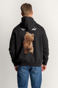 Zip-Up Hoodie in Black color with Everyones Got An Opinion stamp
