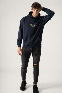 Hoodie in Blue Color with Arcade Print