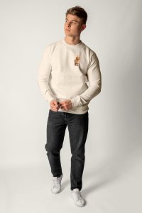 Sweatshirt in Ecru Color with Everyones Got An Opinion Print