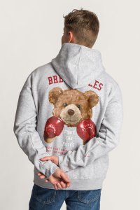 Zip-Up Hoodie in Grey color with Boxer Teddy stamp