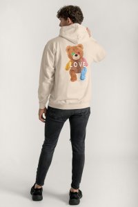 Hoodie in Ecru Color with Lovely Teddy Print
