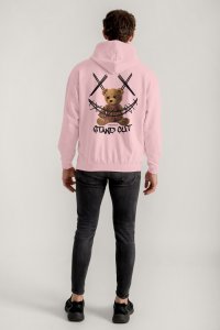 Hoodie in Pink Color with Stand Out Teddy Print