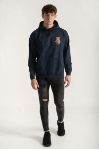 Hoodie in Blue Color with Lovely Teddy Print